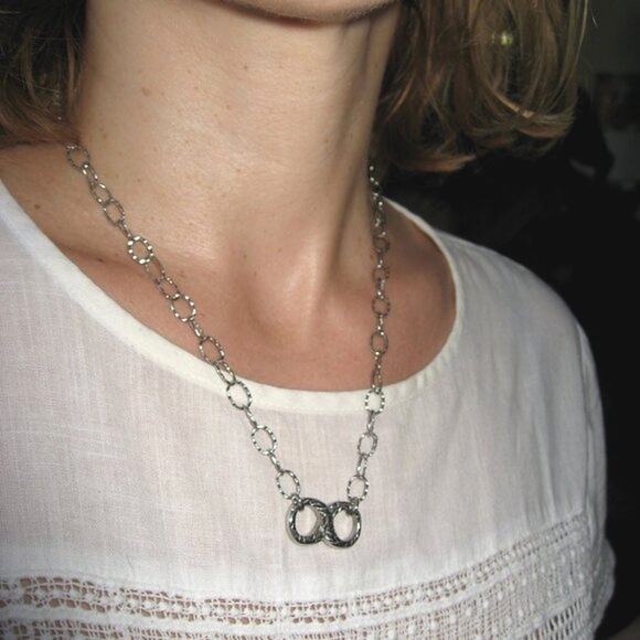 Large Eternity Stainless Steel Necklace - Picture 10 of 10